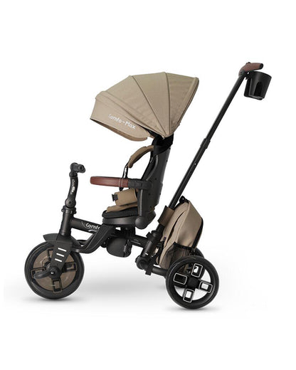Qplay Comfo Max 7-in-1 Trike-Height Adjustable Parent Handle Bar-360 Degrees Rotating Seat-Adjustable Backrest-Foldable Frame-With Detachable Backpack-For 10M to 6Y (Upto 25 Kg)-Coffee
