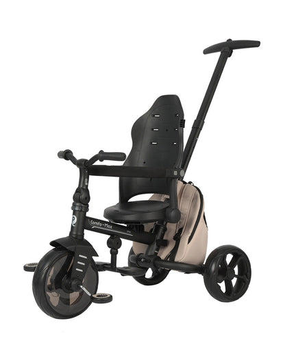Qplay Comfo Max 7-in-1 Trike-Height Adjustable Parent Handle Bar-360 Degrees Rotating Seat-Adjustable Backrest-Foldable Frame-With Detachable Backpack-For 10M to 6Y (Upto 25 Kg)-Coffee