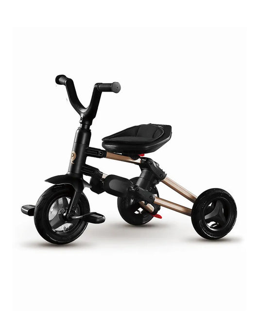 Qplay Nova Limited Edition 6 in 1 Trike-Easy Compact Fold-Height Adjustable Parent Handle Bar-360 Degrees Rotating Seat-Adjustable Backrest-Includes Small Bag, Detachable Backpack & Cup Holder-For 10M to 6Y (Upto 25 Kg)-Black