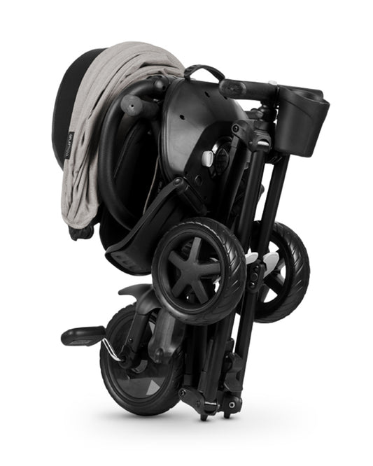 Qplay Nova Niello 6 in 1 Trike-Easy Compact Fold-Height Adjustable Parent Handle Bar-360 Degrees Rotating Seat-Adjustable Backrest-5 Point Harness-Includes Cup Holder-For 10 to 6Y (Upto 25 Kg)-Grey