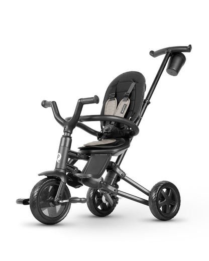 Qplay Nova Niello 6 in 1 Trike-Easy Compact Fold-Height Adjustable Parent Handle Bar-360 Degrees Rotating Seat-Adjustable Backrest-5 Point Harness-Includes Cup Holder-For 10 to 6Y (Upto 25 Kg)-Grey
