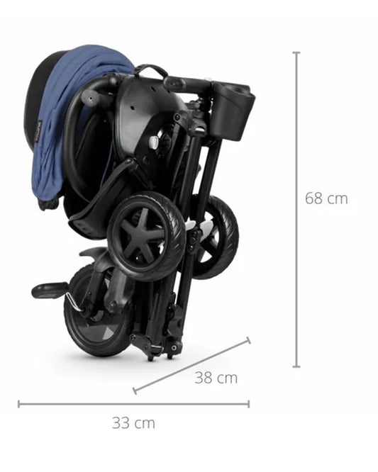 Qplay Nova Niello 6 in 1 Trike-Easy Compact Fold-Height Adjustable Parent Handle Bar-360 Degrees Rotating Seat-Adjustable Backrest-5 Point Harness-Includes Cup Holder-For 10 to 6Y (Upto 25 Kg)-Blue