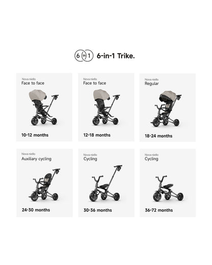 Qplay Nova Niello 6 in 1 Trike-Easy Compact Fold-Height Adjustable Parent Handle Bar-360 Degrees Rotating Seat-Adjustable Backrest-5 Point Harness-Includes Cup Holder-For 10 to 6Y (Upto 25 Kg)-Blue