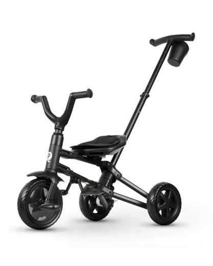 Qplay Nova Niello 6 in 1 Trike-Easy Compact Fold-Height Adjustable Parent Handle Bar-360 Degrees Rotating Seat-Adjustable Backrest-5 Point Harness-Includes Cup Holder-For 10 to 6Y (Upto 25 Kg)-Black