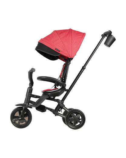 Qplay Nova Niello 6 in 1 Trike-Easy Compact Fold-Height Adjustable Parent Handle Bar-360 Degrees Rotating Seat-Adjustable Backrest-5 Point Harness-Includes Cup Holder-For 10 to 6Y (Upto 25 Kg)-Red