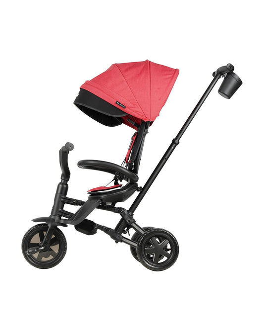 Qplay Nova Niello 6 in 1 Trike-Easy Compact Fold-Height Adjustable Parent Handle Bar-360 Degrees Rotating Seat-Adjustable Backrest-5 Point Harness-Includes Cup Holder-For 10 to 6Y (Upto 25 Kg)-Red