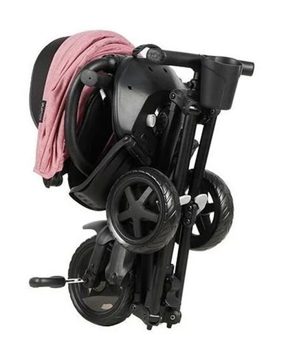 Qplay Nova Niello 6 in 1 Trike-Easy Compact Fold-Height Adjustable Parent Handle Bar-360 Degrees Rotating Seat-Adjustable Backrest-5 Point Harness-Includes Cup Holder-For 10 to 6Y (Upto 25 Kg)-Pink