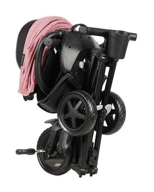 Qplay Nova Niello 6 in 1 Trike-Easy Compact Fold-Height Adjustable Parent Handle Bar-360 Degrees Rotating Seat-Adjustable Backrest-5 Point Harness-Includes Cup Holder-For 10 to 6Y (Upto 25 Kg)-Pink