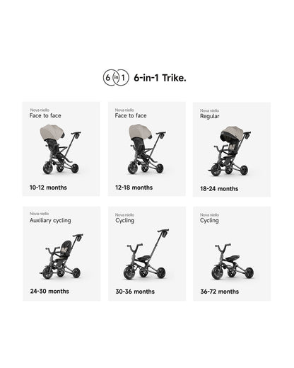 Qplay Nova Niello 6 in 1 Trike-Easy Compact Fold-Height Adjustable Parent Handle Bar-360 Degrees Rotating Seat-Adjustable Backrest-5 Point Harness-Includes Cup Holder-For 10 to 6Y (Upto 25 Kg)-Pink