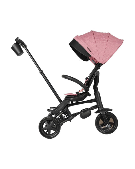 Qplay Nova Niello 6 in 1 Trike-Easy Compact Fold-Height Adjustable Parent Handle Bar-360 Degrees Rotating Seat-Adjustable Backrest-5 Point Harness-Includes Cup Holder-For 10 to 6Y (Upto 25 Kg)-Pink