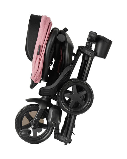 Qplay Nova Niello 6 in 1 Trike-Easy Compact Fold-Height Adjustable Parent Handle Bar-360 Degrees Rotating Seat-Adjustable Backrest-5 Point Harness-Includes Cup Holder-For 10 to 6Y (Upto 25 Kg)-Pink