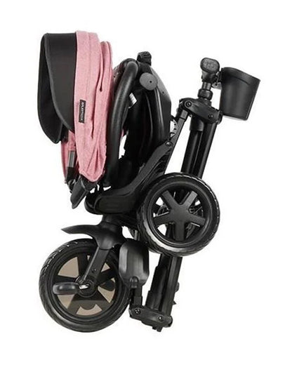 Qplay Nova Niello 6 in 1 Trike-Easy Compact Fold-Height Adjustable Parent Handle Bar-360 Degrees Rotating Seat-Adjustable Backrest-5 Point Harness-Includes Cup Holder-For 10 to 6Y (Upto 25 Kg)-Pink