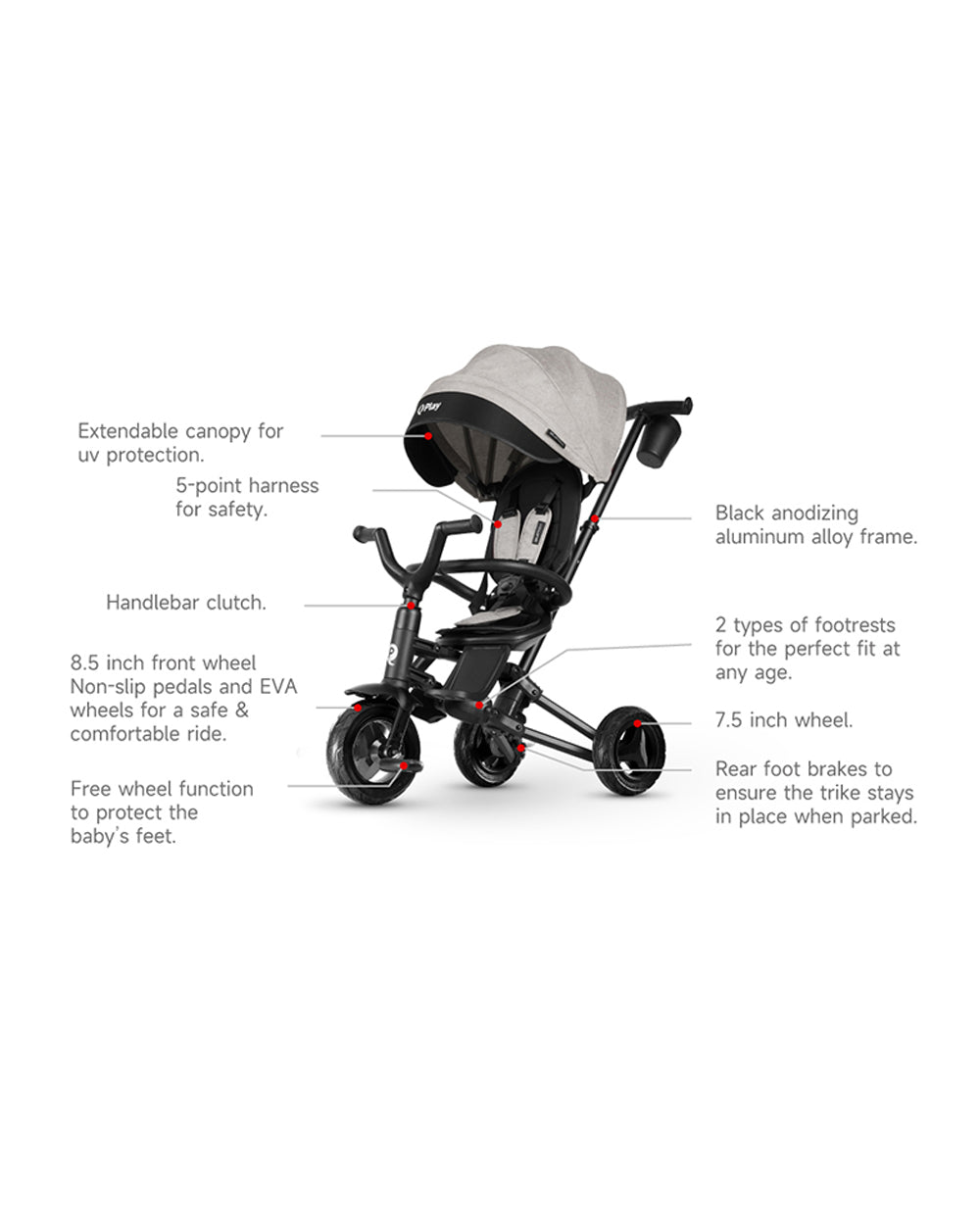 Qplay Nova Niello 6 in 1 Trike-Khaki-Extra 5% Off – duckduckbaby