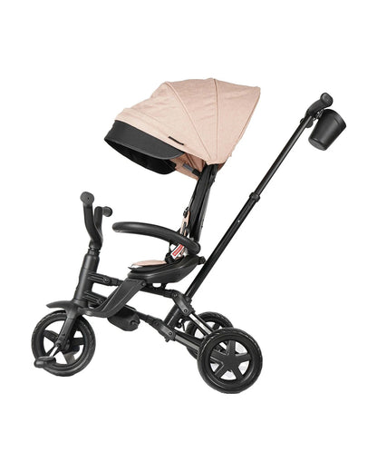 Qplay Nova Niello 6 in 1 Trike-Easy Compact Fold-Height Adjustable Parent Handle Bar-360 Degrees Rotating Seat-Adjustable Backrest-5 Point Harness-Includes Cup Holder-For 10 to 6Y (Upto 25 Kg)-Khaki