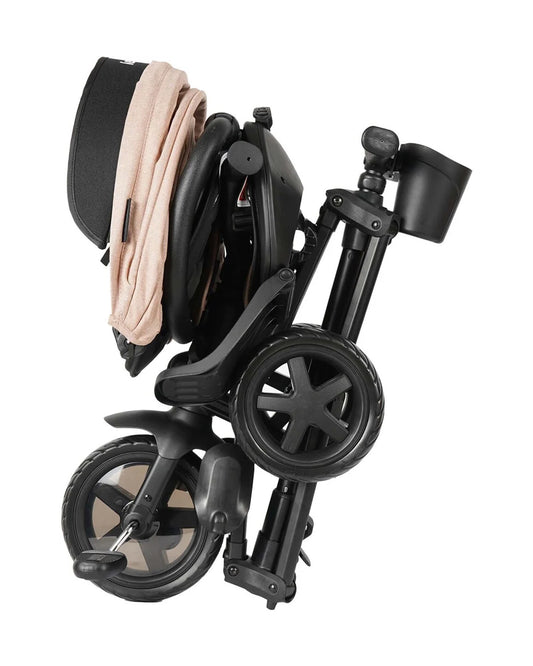 Qplay Nova Niello 6 in 1 Trike-Easy Compact Fold-Height Adjustable Parent Handle Bar-360 Degrees Rotating Seat-Adjustable Backrest-5 Point Harness-Includes Cup Holder-For 10 to 6Y (Upto 25 Kg)-Khaki