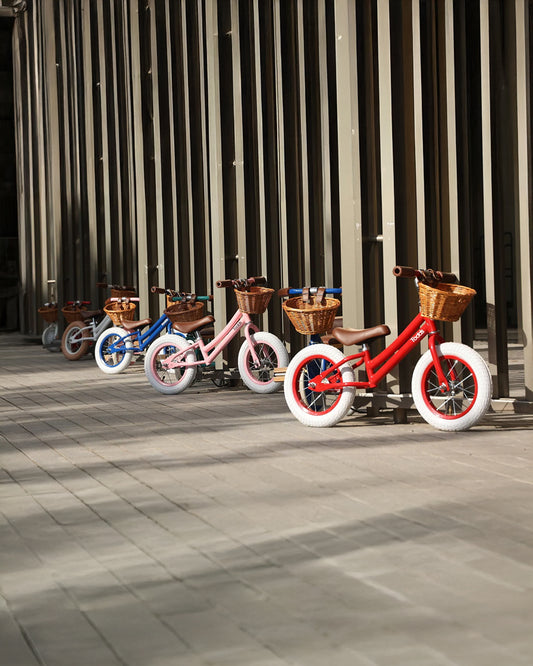Todds Balance Bike-ISO 8124 Certified-12 Inches-Adjustable Handlebar & Seat Height-Hand Stitched Custom Grip-Non Toxic Lead Free Paint-18M+-Whimsy White