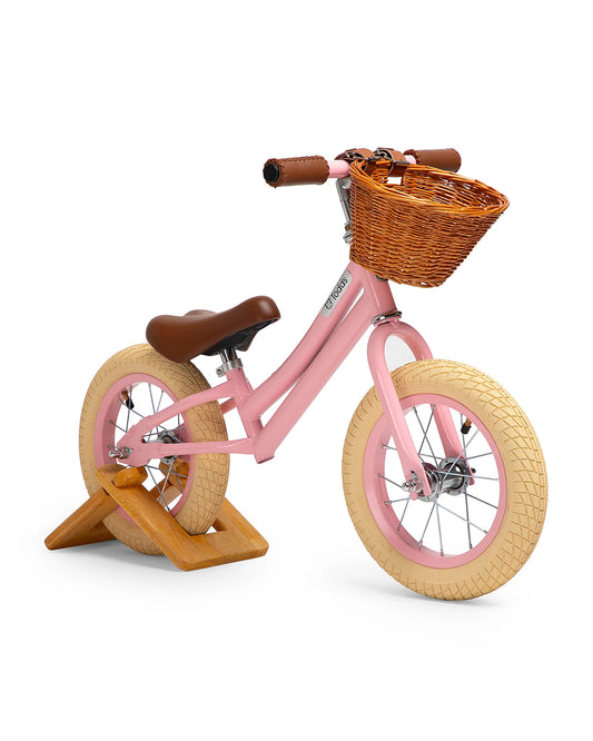 Todds Balance Bike-ISO 8124 Certified-12 Inches-Adjustable Handlebar & Seat Height-Hand Stitched Custom Grip-Non Toxic Lead Free Paint-18M+-Popsicle Pink