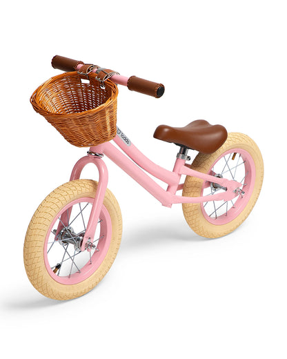 Todds Balance Bike-ISO 8124 Certified-12 Inches-Adjustable Handlebar & Seat Height-Hand Stitched Custom Grip-Non Toxic Lead Free Paint-18M+-Popsicle Pink