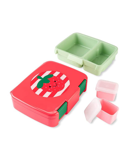 Skip Hop Spark Style Bento Lunch Box - With Microwave Safe Tray - Strawberry Design - For Feeding Infants