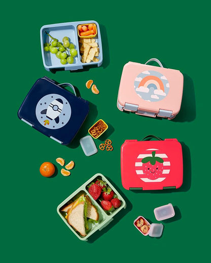 Skip Hop Spark Style Bento Lunch Box - With Microwave Safe Tray - Strawberry Design - For Feeding Infants