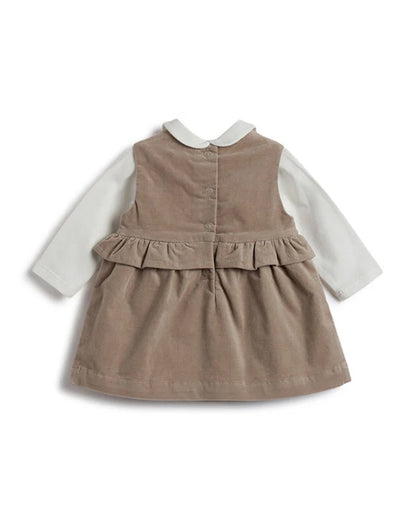 Chicco White & Natural T-shirt Dress-Solid-Cotton-For Infants