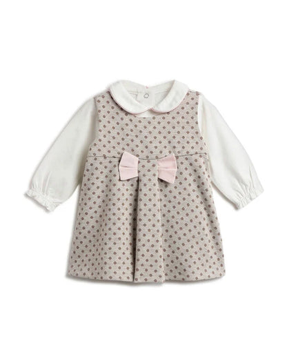 Chicco White & Natural Bodysuit Dress-Polka Dots-Cotton-For Infants