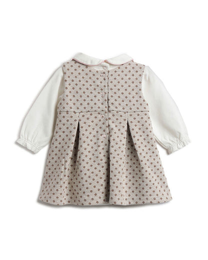 Chicco White & Natural Bodysuit Dress-Polka Dots-Cotton-For Infants