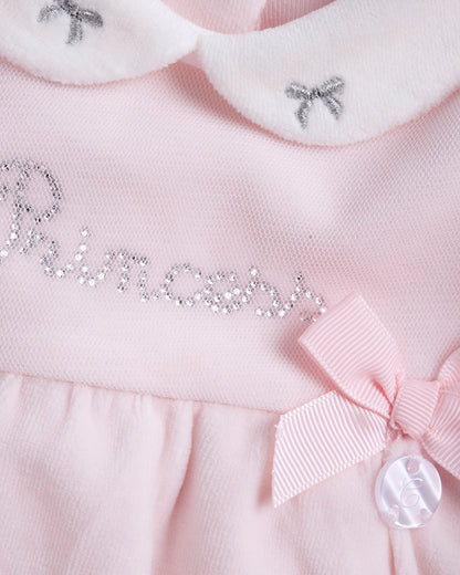 Chicco Pastel Pink Frock Dress-Solid-Cotton-For Infants