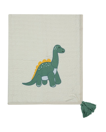 Pomme Houndstooth Quilted Ultra Soft Blanket-100% Cotton-Off White-For Infants