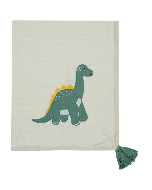 Pomme Houndstooth Quilted Ultra Soft Blanket-100% Cotton-Off White-For Infants