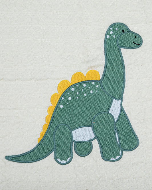 Pomme Houndstooth Quilted Ultra Soft Blanket-100% Cotton-Off White-For Infants