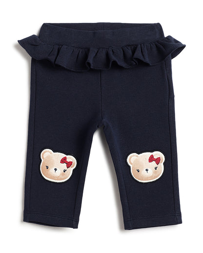 Chicco Navy Blue Trouser-Solid-Cotton-For Infants