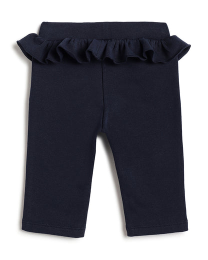 Chicco Navy Blue Trouser-Solid-Cotton-For Infants