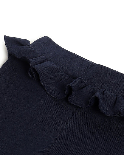 Chicco Navy Blue Trouser-Solid-Cotton-For Infants
