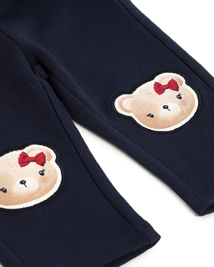 Chicco Navy Blue Trouser-Solid-Cotton-For Infants