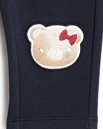 Chicco Navy Blue Trouser-Solid-Cotton-For Infants