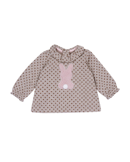 Chicco Peach & Natural Top & Pajama Set-Polka Dots-Polyester-For Infants