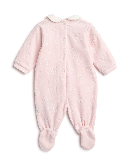 Chicco Pastel Pink Sleepsuit-Solid-Cotton-For Infants