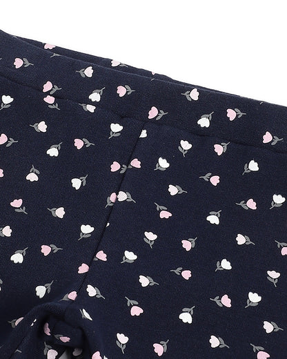 Chicco Grey & Black Winter Wear Top & Legging Set-Printed-Cotton & Polyester-For Infants