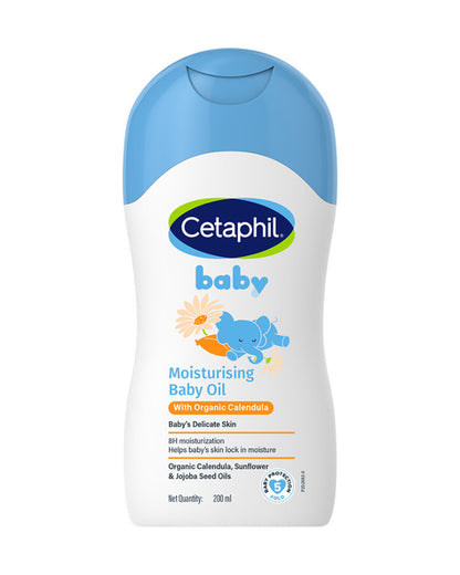 Cetaphil Baby Massage Oil With Organic Calendula-Moisturising, Hypoallergenic, Paraben Free & Non-Greasy with No Mineral Oil