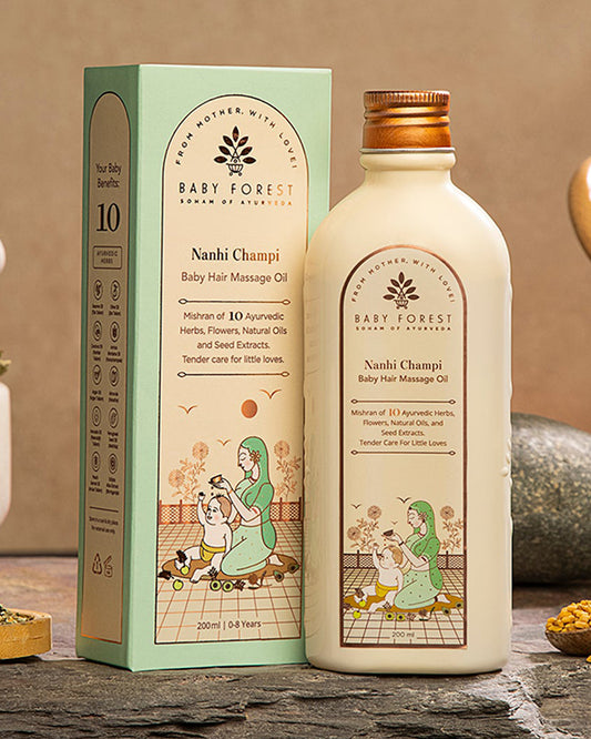 Baby Forest Nahni Champi Baby Hair Massage Oil-Vegan-With Nourishing & Cooling Effect-Stimulates Hair Growth, Prevents Hair Damage