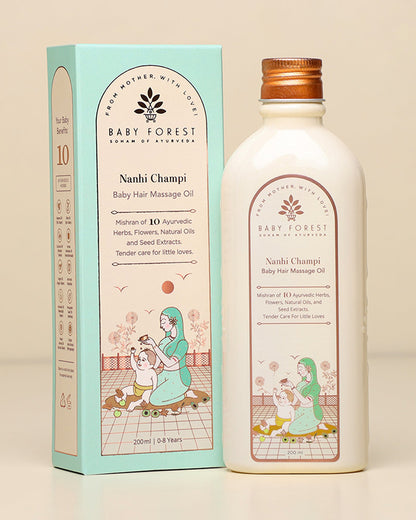 Baby Forest Nahni Champi Baby Hair Massage Oil-Vegan-With Nourishing & Cooling Effect-Stimulates Hair Growth, Prevents Hair Damage