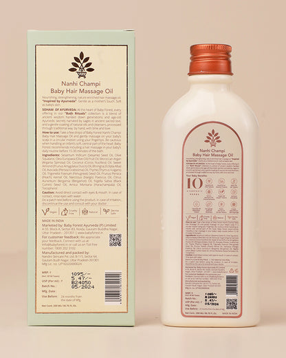 Baby Forest Nahni Champi Baby Hair Massage Oil-Vegan-With Nourishing & Cooling Effect-Stimulates Hair Growth, Prevents Hair Damage
