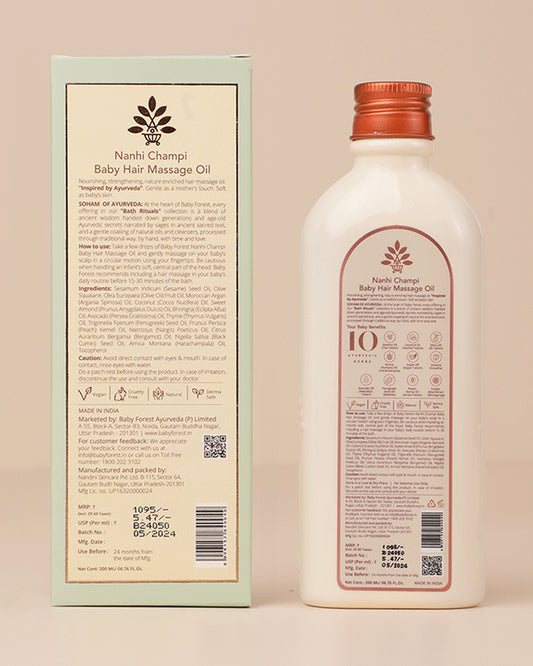 Baby Forest Nahni Champi Baby Hair Massage Oil-Vegan-With Nourishing & Cooling Effect-Stimulates Hair Growth, Prevents Hair Damage