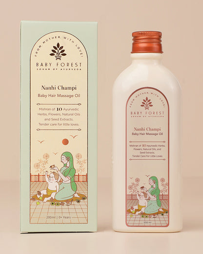 Baby Forest Nahni Champi Baby Hair Massage Oil-Vegan-With Nourishing & Cooling Effect-Stimulates Hair Growth, Prevents Hair Damage