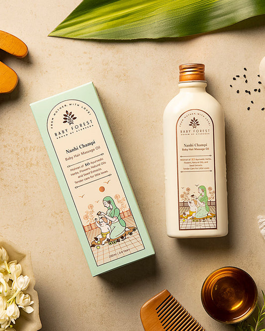 Baby Forest Nahni Champi Baby Hair Massage Oil-Vegan-With Nourishing & Cooling Effect-Stimulates Hair Growth, Prevents Hair Damage