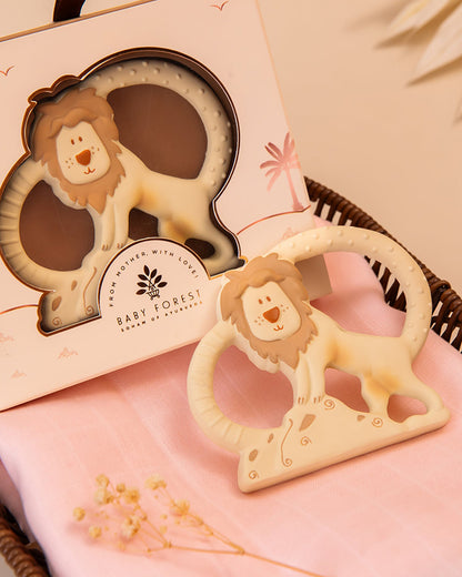Baby Forest Natkhat Sher Natural Rubber Baby Teether - BPA Free - Easy Grip