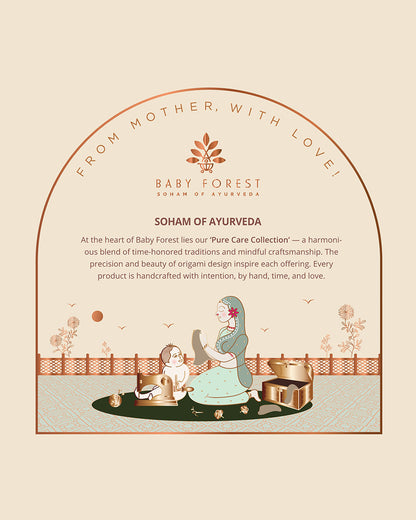 Baby Forest Laminated Dining Mat & Coaster Set - 100% Cotton - Light Blue & Skin