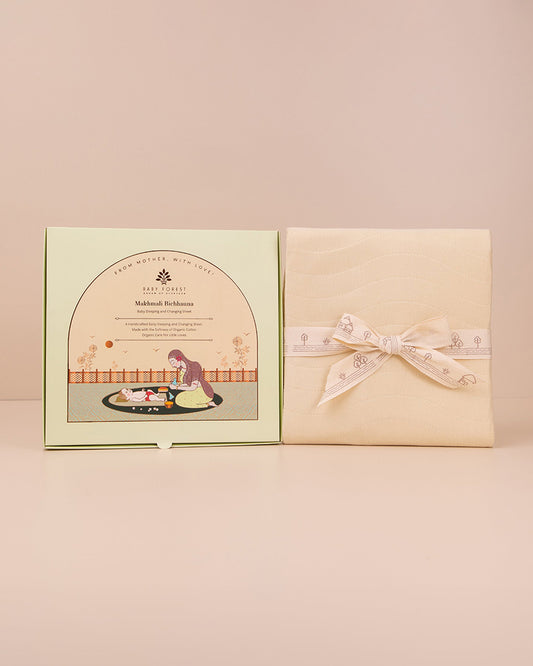 Baby Forest Makhmali Bichhauna Baby Sleeping and Changing Sheet-Organic Cotton-Leak Proof with High Absorbency-For Infants