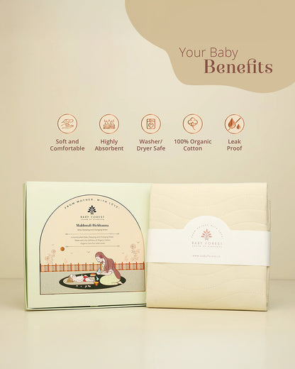 Baby Forest Makhmali Bichhauna Baby Sleeping and Changing Sheet-Organic Cotton-Leak Proof with High Absorbency-For Infants